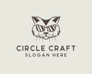 Shades Cat Hipster logo design