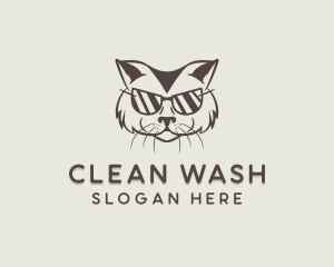 Shades Cat Hipster logo design