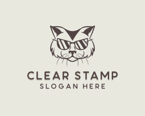 Shades Cat Hipster logo design