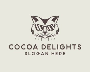 Shades Cat Hipster logo design