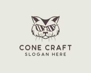 Shades Cat Hipster logo design