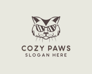 Shades Cat Hipster logo design