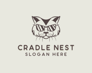 Shades Cat Hipster logo design