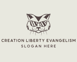 Shades Cat Hipster logo design