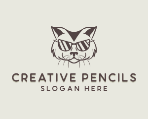 Shades Cat Hipster logo design