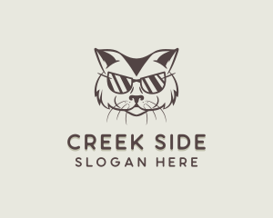 Shades Cat Hipster logo design