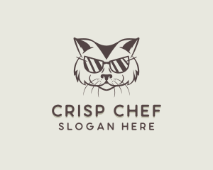 Shades Cat Hipster logo design