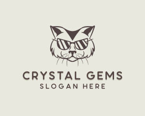 Shades Cat Hipster logo design