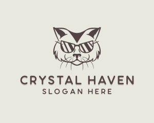 Shades Cat Hipster logo design