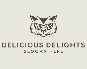 Shades Cat Hipster logo design