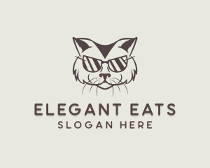 Shades Cat Hipster logo design