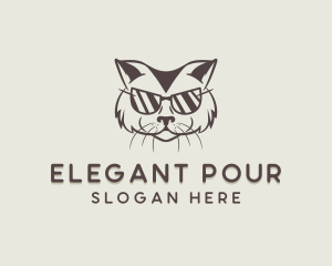 Shades Cat Hipster logo design