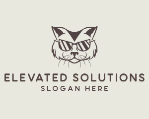 Shades Cat Hipster logo design