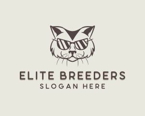 Shades Cat Hipster logo design