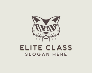 Shades Cat Hipster logo design