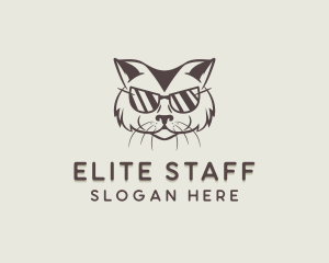 Shades Cat Hipster logo design