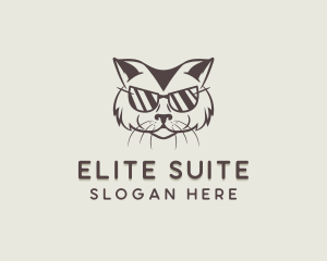 Shades Cat Hipster logo design