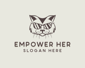 Shades Cat Hipster logo design