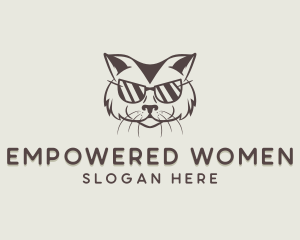 Shades Cat Hipster logo design