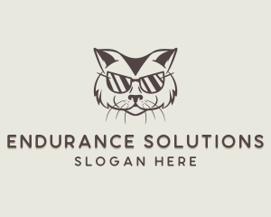 Shades Cat Hipster logo design