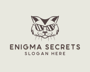 Shades Cat Hipster logo design