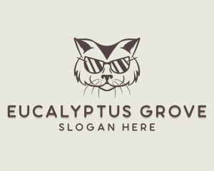 Shades Cat Hipster logo design