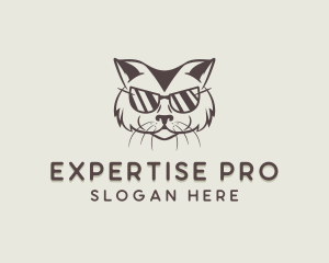 Shades Cat Hipster logo design