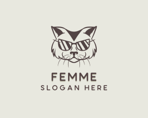 Shades Cat Hipster logo design