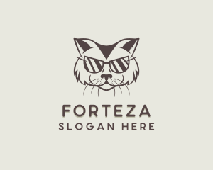 Shades Cat Hipster logo design