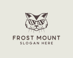 Shades Cat Hipster logo design