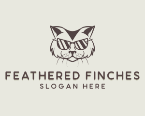 Shades Cat Hipster logo design