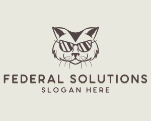 Shades Cat Hipster logo design