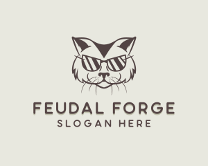 Shades Cat Hipster logo design