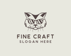 Shades Cat Hipster logo design