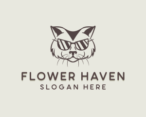 Shades Cat Hipster logo design