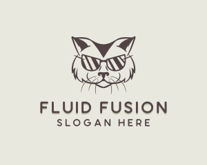 Shades Cat Hipster logo design