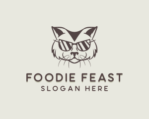 Shades Cat Hipster logo design