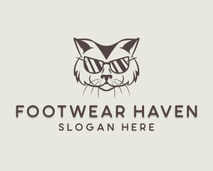 Shades Cat Hipster logo design