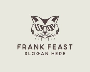 Shades Cat Hipster logo design