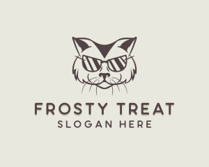 Shades Cat Hipster logo design