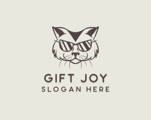 Shades Cat Hipster logo design