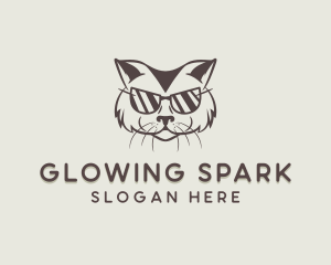 Shades Cat Hipster logo design