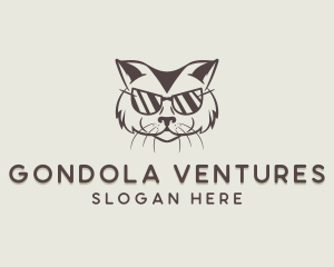 Shades Cat Hipster logo design