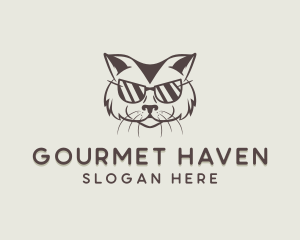 Shades Cat Hipster logo design