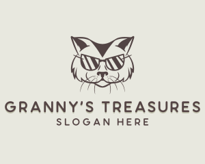 Shades Cat Hipster logo design