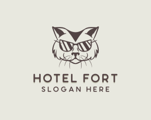 Shades Cat Hipster logo design