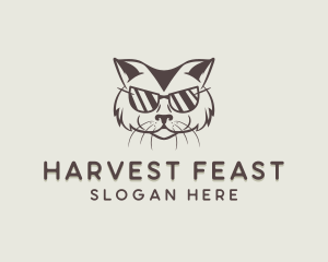 Shades Cat Hipster logo design