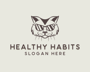 Shades Cat Hipster logo design