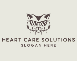 Shades Cat Hipster logo design