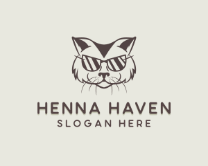 Shades Cat Hipster logo design